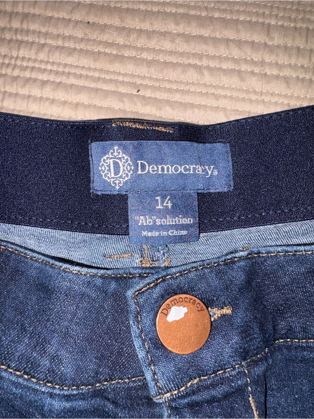 Democracy Wide-Leg Jeans in Dark Blue Denim Size 14 - Picture 2 of 3